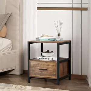 NS 1 Drawer Bedside Table Brown