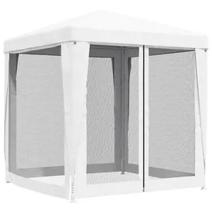 Berkfield Party Tent with 4 Mesh Sidewalls 2x2 m White