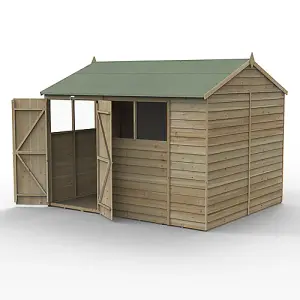 4LIFE Reverse Apex Shed 10x8 - Double Door - 4 Windows