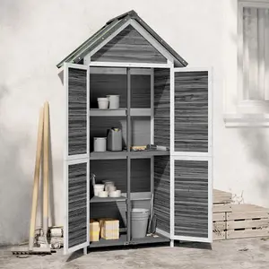 Berkfield Garden Tool Shed Grey 89x52.5x175 cm Solid Wood Pine