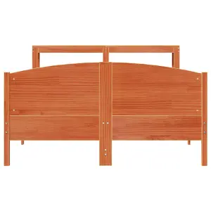 Berkfield Bed Frame without Mattress Wax Brown 160x200 cm Solid Wood Pine