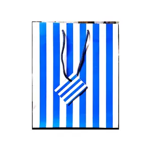 Unique Party Stripe Gift Bag Blue/White (One Size)