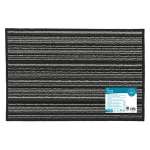  Non-Slip Indoor Door Mat Black / Rectangle W40 x L60 cm