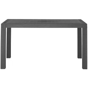 Garden Table Synthetic Material Graphite Grey FOSSANO