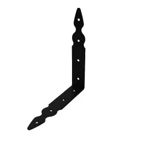 Pack of 1 x Black Corner Bracket - 200 x 200 mm Steel Right Angle Braces L Shaped Metal Bracket 90 Degree Corner Braces