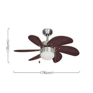 Redegonda 76cm Ceiling Fan with Light Kit No