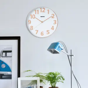 GEEPAS Wall Clock Modern Large Number Silent Round Clock Battery Operated