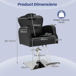 Costway Hydraulic Barber Chair Salon Chair Height Adjustable 360 Swivel Hair Salon