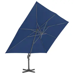 Berkfield Cantilever Umbrella with Aluminium Pole 4x3 m Azure Blue