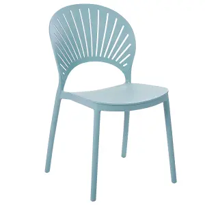 Set of 4 Garden Chairs OSTIA Light Blue