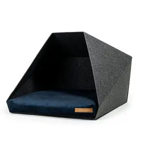 Polyester Pet Bed Dark Grey/Navy Blue