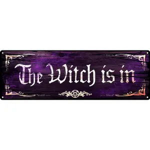 Grindstore The Witch Is In Tin Slim Plaque Purple (One Size)