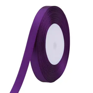 6mm Purple Double Sided Satin Polyester Ribbon Roll, 25 metres