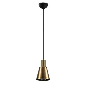 Luminosa Model 21 Deco Dome Pendant Lamp Antique Gold Ajustable Height