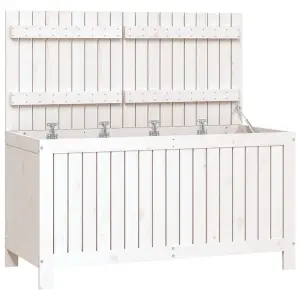 Berkfield Garden Storage Box White 121x55x64 cm Solid Wood Pine