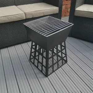 Redwood 33cm x 33cm Outdoor Garden Square Fire Pit or Heater or BBQ