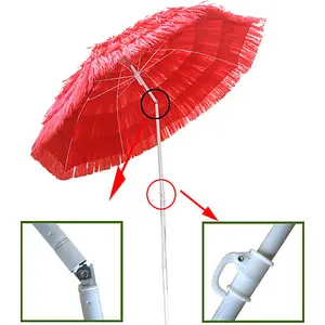 SunDaze 1.6M Red Hawaiian Parasol Outdoor Beach Patio Umbrella UV Protection