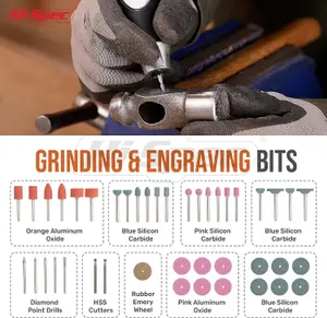 Hi-Spec Rotary Tool Accessories Set - 225 Piece Dremel Accessory, Sanding, Cutting, & Grinding Dremel Bits