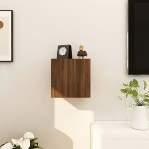 Berkfield Wall Mounted TV Cabinet Brown Oak 30.5x30x30 cm