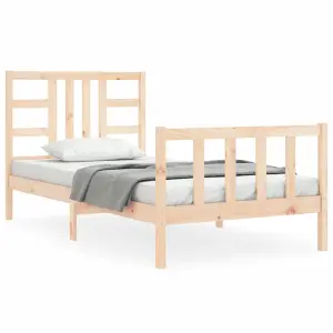 Berkfield Bed Frame with Headboard 90x200 cm Solid Wood