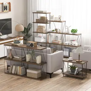 Costway 3-Tier Freestanding Bookshelf 85 cm Display Rack Industrial Storage Shelving Unit