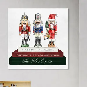 Holiday Nutcracker Books - Wrapped Canvas Painting 41 cm H x 41 cm W x 4 cm D