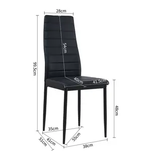 Herland Dining Chair (Set of 4) Black / Black