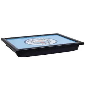 Manchester City FC Cushioned Lap Tray Sky Blue/Black (One Size)