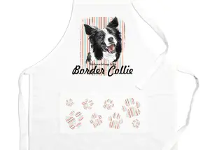 Purely Home Border Collie Apron - Novelty Kitchen Gift for Dog Lovers