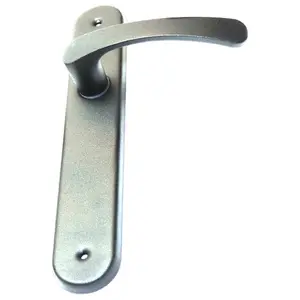 Modern Silver Interior Door Handle Set with Sleek Lever Design and Backplate, Ideal for Bedroom and Bathroom Doors, Durable