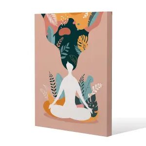 mindfulness, meditation and yoga Woman (Canvas Print) / 61 x 41 x 4cm