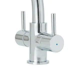 Cooke & Lewis Estatoah Chrome effect Kitchen Twin lever Tap