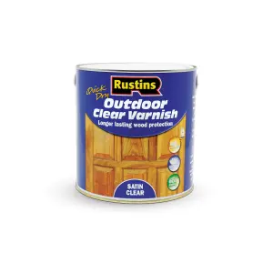 Rustins Quick Dry Outdoor Varnish Satin - Clear 2.5ltr