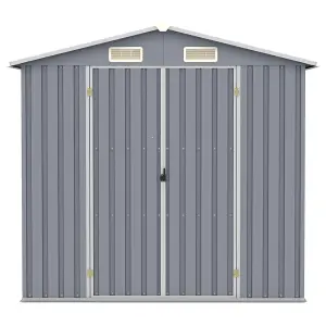 Berkfield Garden Shed Grey 205x129x183 cm Galvanised Steel