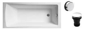 Square Single Ended Bath and Chrome Waste - 1700 x 700mm