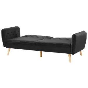 Beliani Modern Sofa Bed BARDU Black Velvet