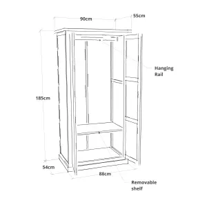 Cosenza 2 Door Wardrobe Chrome Knob