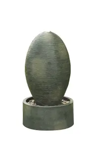 Aqua Creations Rippled Green Oval Mains Plugin Powered Water Feature