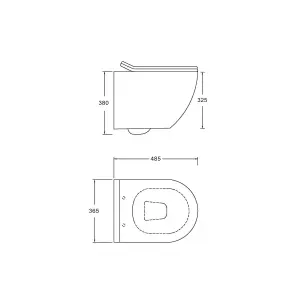 Grohe 1.13m Concealed Frame Cistern Set & Bubly Bathrooms™ Rimless D Shape Wall Hung Toilet - Hidden Fixation