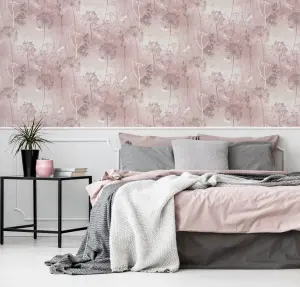 Arthouse Damselfly Blush Wallpaper