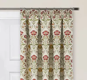 Home Curtains Vermont Chenille Floral Lined 65w x 84d" (165x213cm) Terracotta Door Curtain (1)