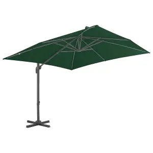 Berkfield Cantilever Umbrella with Aluminium Pole 400x300 cm Green