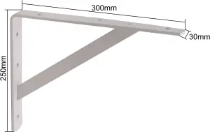 EAI - Strong Arm Shelf Bracket 250x300x30x4mm - White - Pack of 10