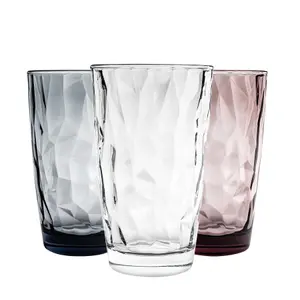 Bormioli Rocco - Diamond Highball Glasses - 470ml - 3 Colours - Pack of 6