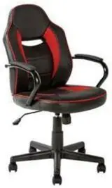 Argos Home Faux Leather Mid Back Gaming Chair - Red & Black