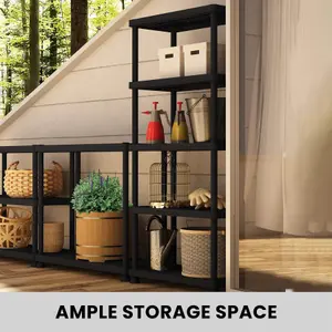 4 Tier Plastic Shelf Home Storage Shelving Unit 1.3M