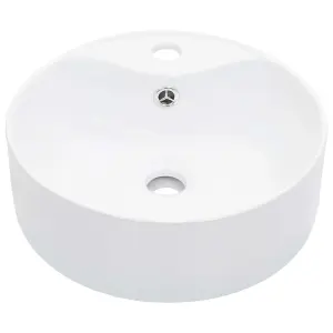 Berkfield Wash Basin with Overflow 36x13 cm Ceramic White