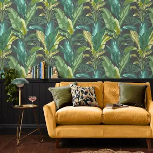 Envy Leaf It Out Twilight Tropical Smooth Wallpaper