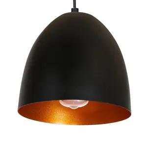 Milagro Vegas Hand Made Designer Pendant Light Matt Black And Copper / Rose Gold