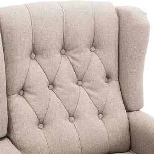 Althorpe Wing Back Fireside Recliner Fabric Occasional Armchair Sofa Chair (Pumice, Linen)